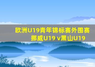 欧洲U19青年锦标赛外围赛 挪威U19 v黑山U19